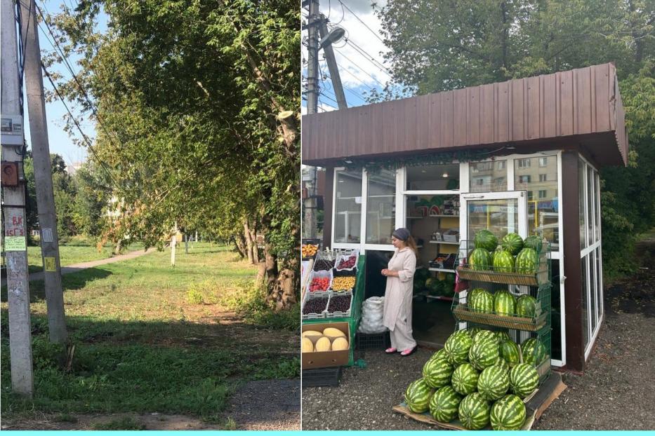 В Ленинском районе Уфы сносят самовольно установленные нестационарные торговые объекты