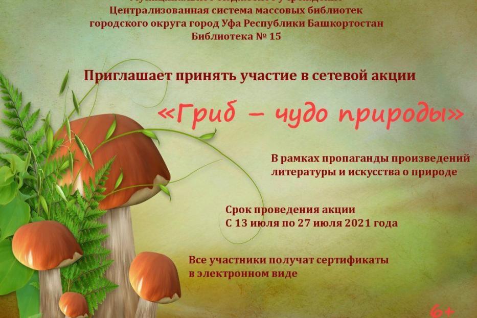 Не пропустите акцию «Гриб – чудо природы»!